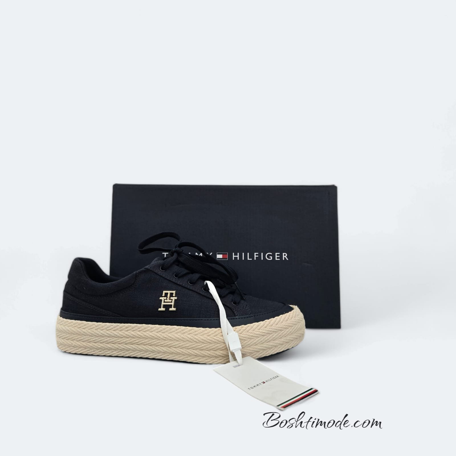 Tommy Hilfiger Baskets Vulcanisées en Lin - Bleu Marine