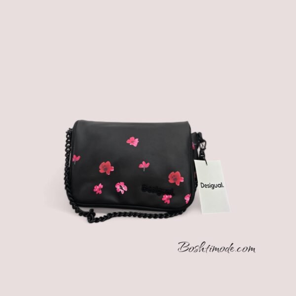 Desigual Circa Wales Crossbody Bag Shoulder Bag Black Black Pink New-